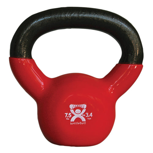 Kettlebell Vinyl Coated Weight Red 7.5lb 8 Diameter