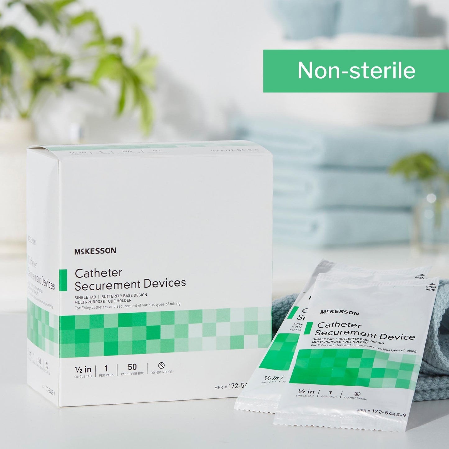 Catheter Stabilization Device McKesson NonSterile, 2.5 Inch Tab, Packaging Type- Each