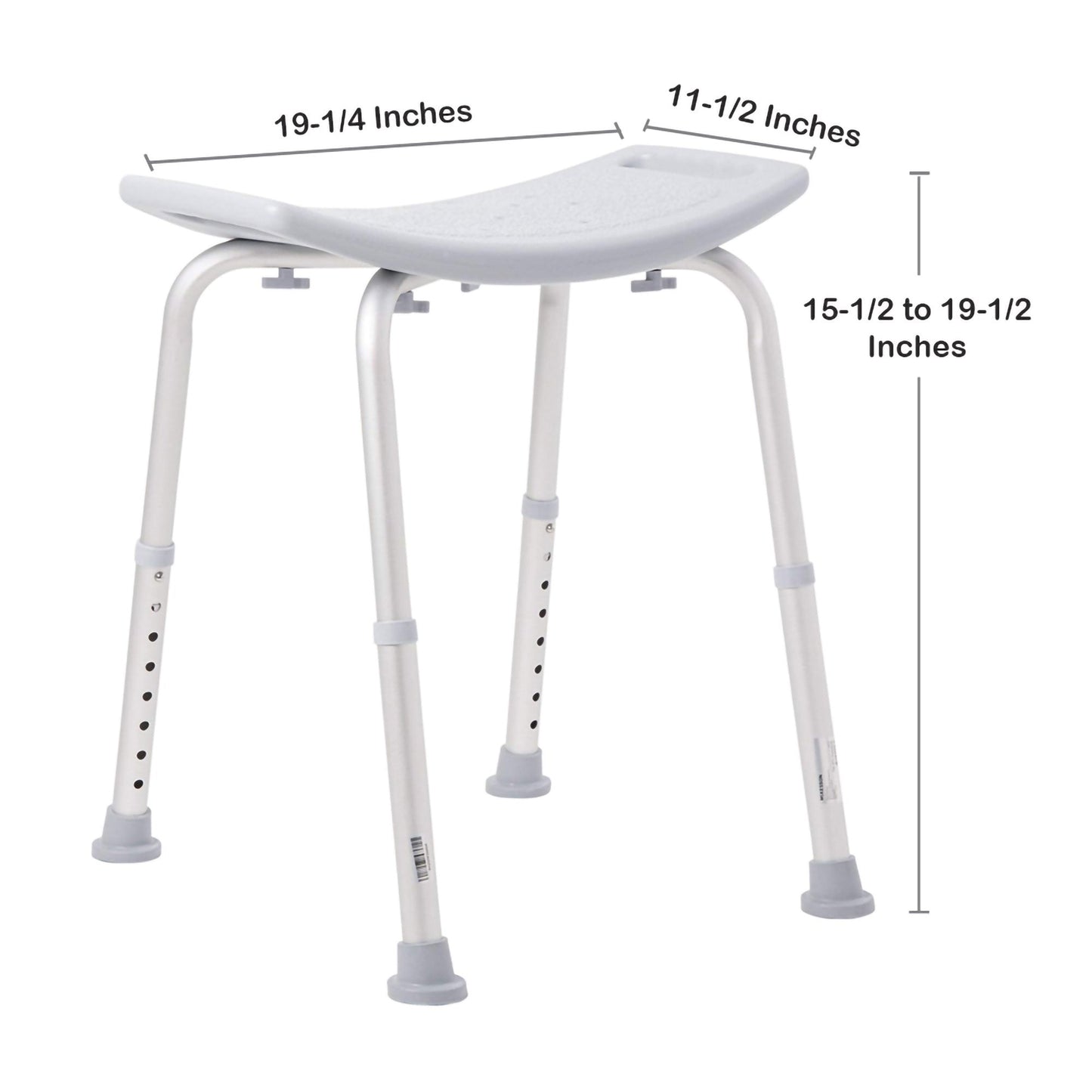 Bath Bench McKesson Without Arms Aluminum Frame Without Backrest 19-1/4 Inch Seat Width 300 lbs. Weight Capacity, Packaging Type- Each