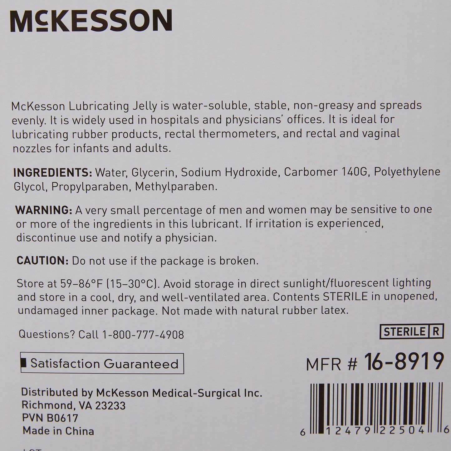 Lubricating Jelly McKesson 4 oz. Tube Sterile, Packaging Type- Each