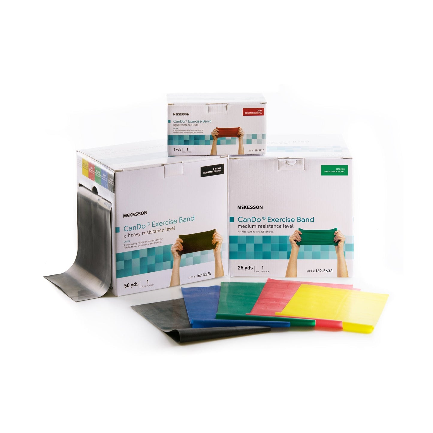 Exercise Resistance Band McKesson CanDo Green 5 Inch X 25 Yard Medium Resistance, Packaging Type- Each