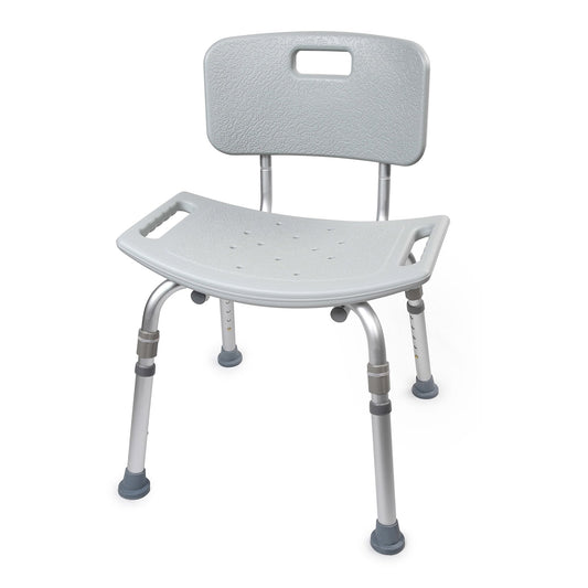 Bath Bench McKesson Without Arms Aluminum Frame Removable Backrest 19-1/4 Inch Seat Width 300 lbs. Weight Capacity