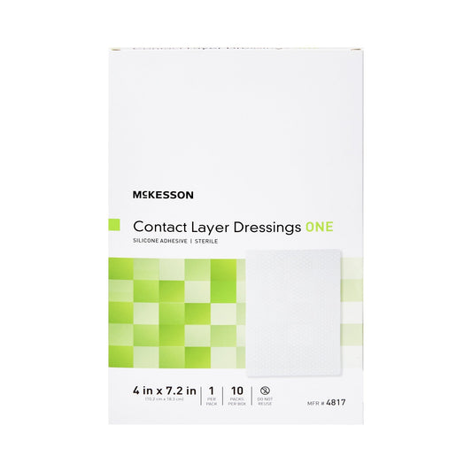 Wound Contact Layer Dressing McKesson 4 X 7.2 Inch Sterile, Packaging Type- Each