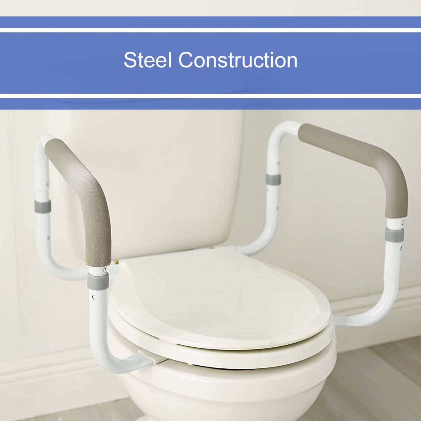 Toilet Safety Rail McKesson White Steel, Packaging Type- Each