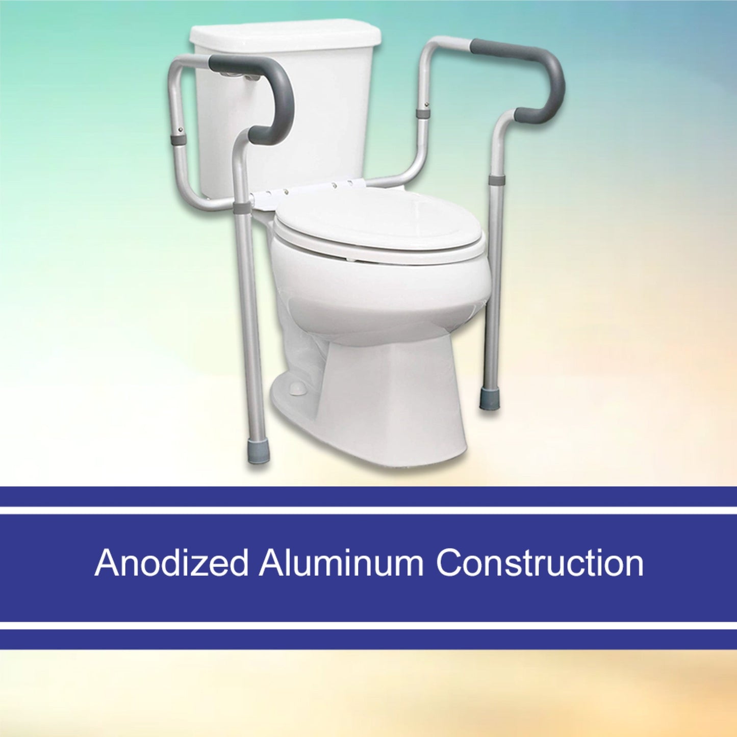 Toilet Safety Rail McKesson Gray Aluminum, Packaging Type- Each