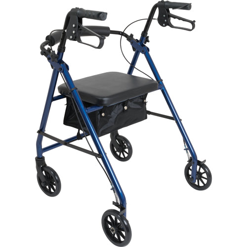 Aluminum Rollator w/Loop Brake Blue 4-Wheel