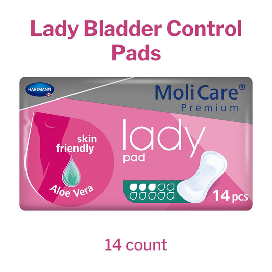 Bladder Control Pad MoliCare Premium Lady Pads 5-51/2 X 13 Inch Moderate Absorbency Polymer Core One Size Fits Most, Packaging Type- Case