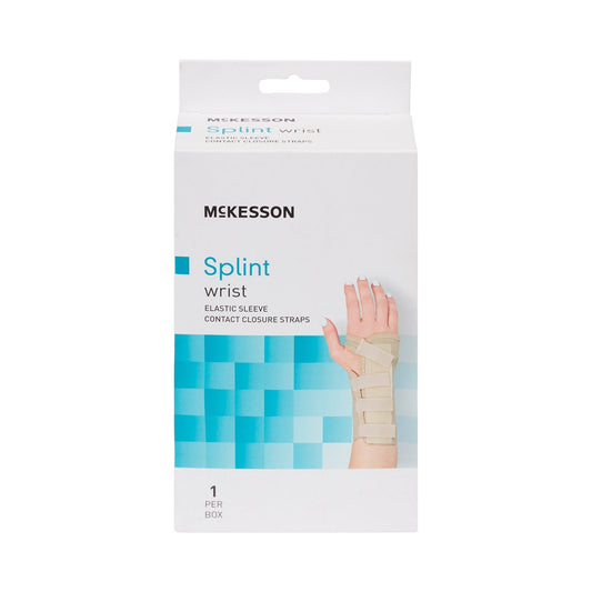 Wrist Brace McKesson Low Profile / Contoured / Wraparound Aluminum / Cotton / Elastic Left Hand Beige X-Large, Packaging Type- Each