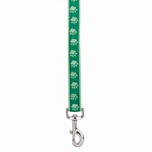 CC TwoTone Pawprint Lead 6Ftx1In Grn