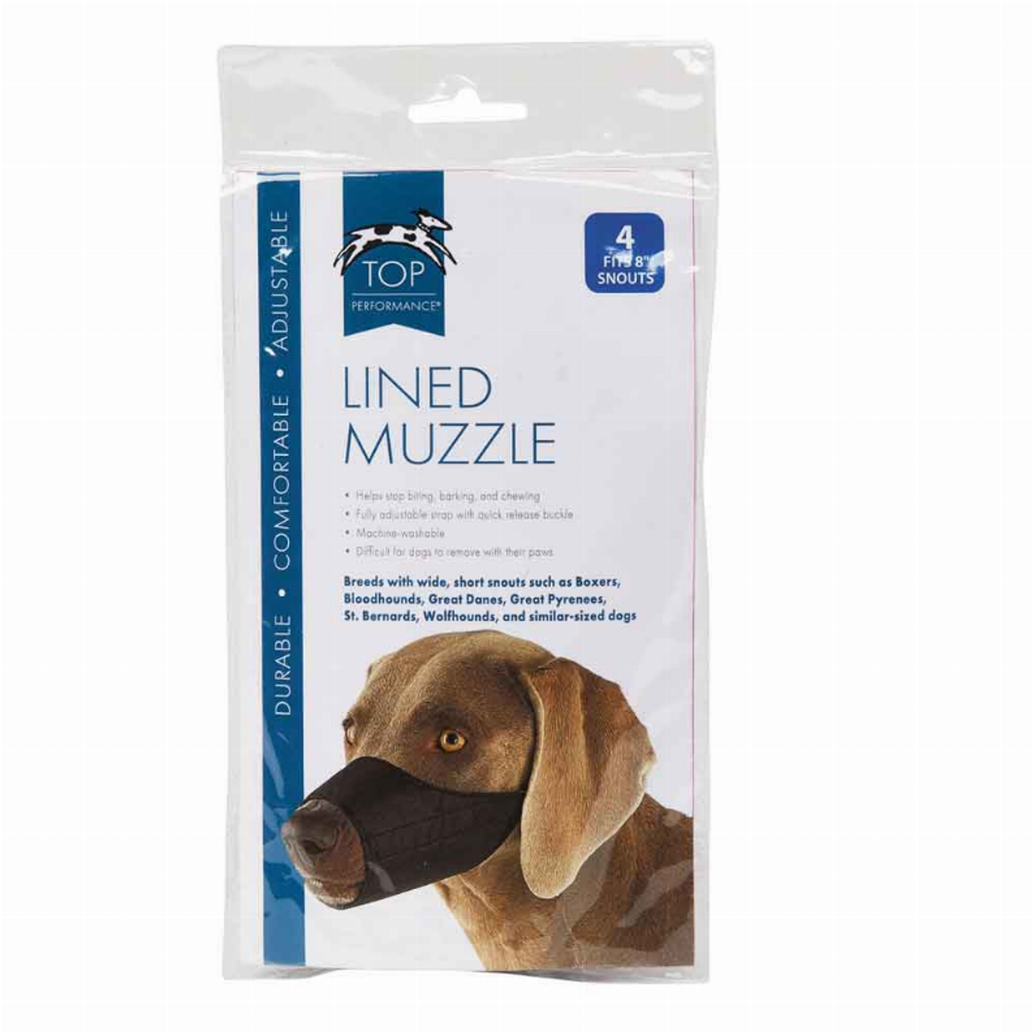 TP Lined Nylon Muzzle 8In Snout Sz 4