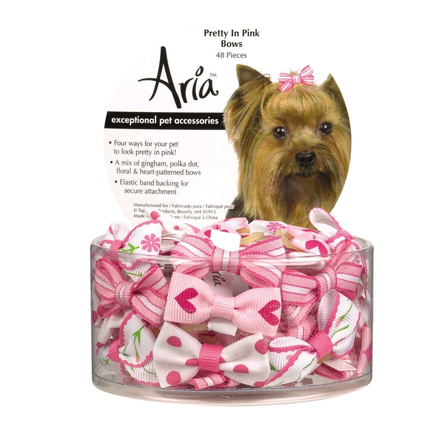 AR Pretty In Pink Bow Canister 48Pc