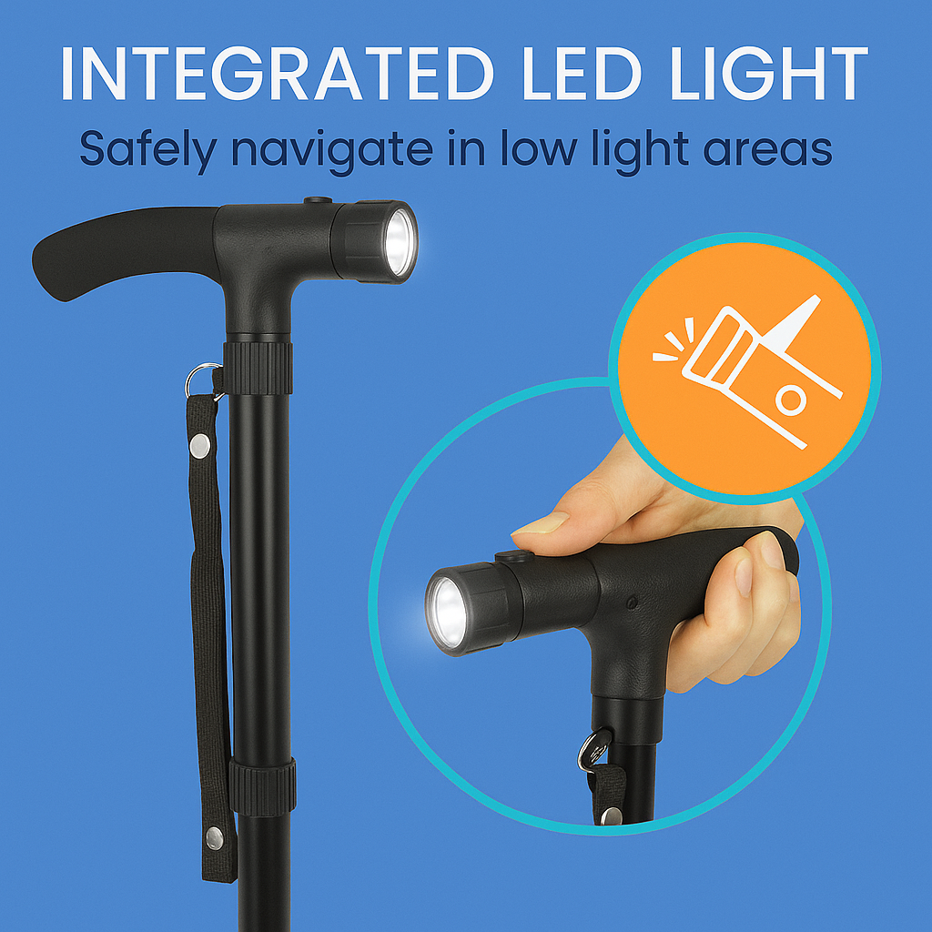 Great Health LED Folding Cane