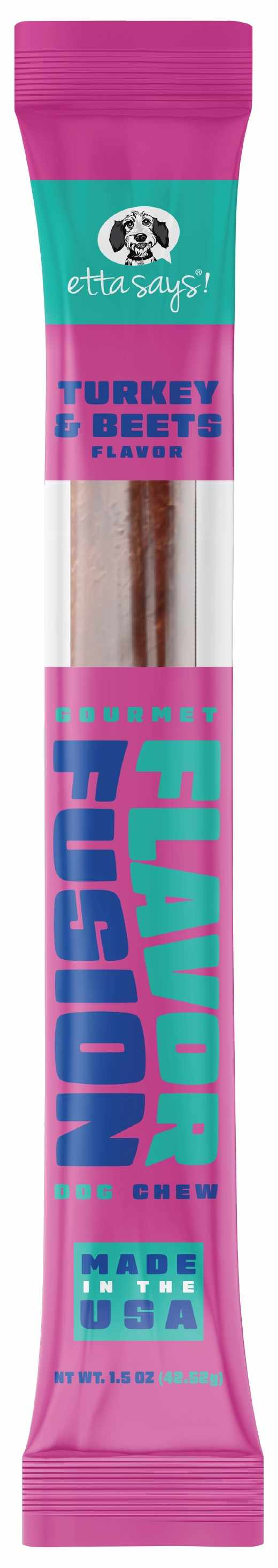 Etta Says! Flavor Fusion Dog Chew Turkey and Beets 1.5 oz 12ct