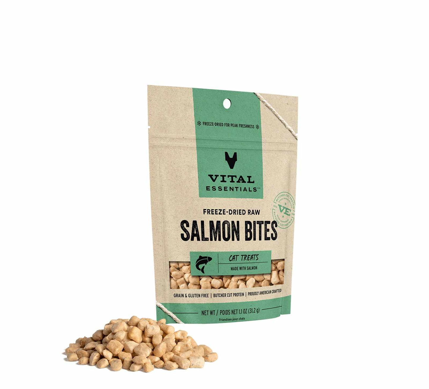 Vital Essentials(R) Freeze-Dried Salmon Bites Cat Treats, 1.1 oz