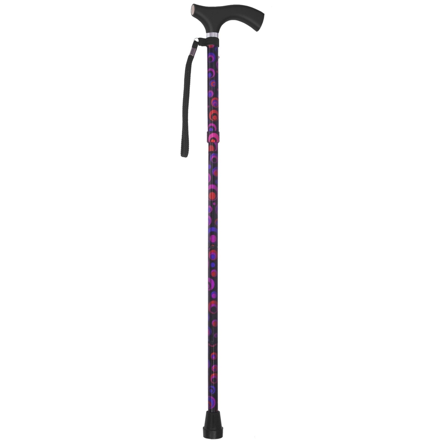 Folding Cane Switch Sticks® Aluminum 32 to 37 Inch Height Circle Print