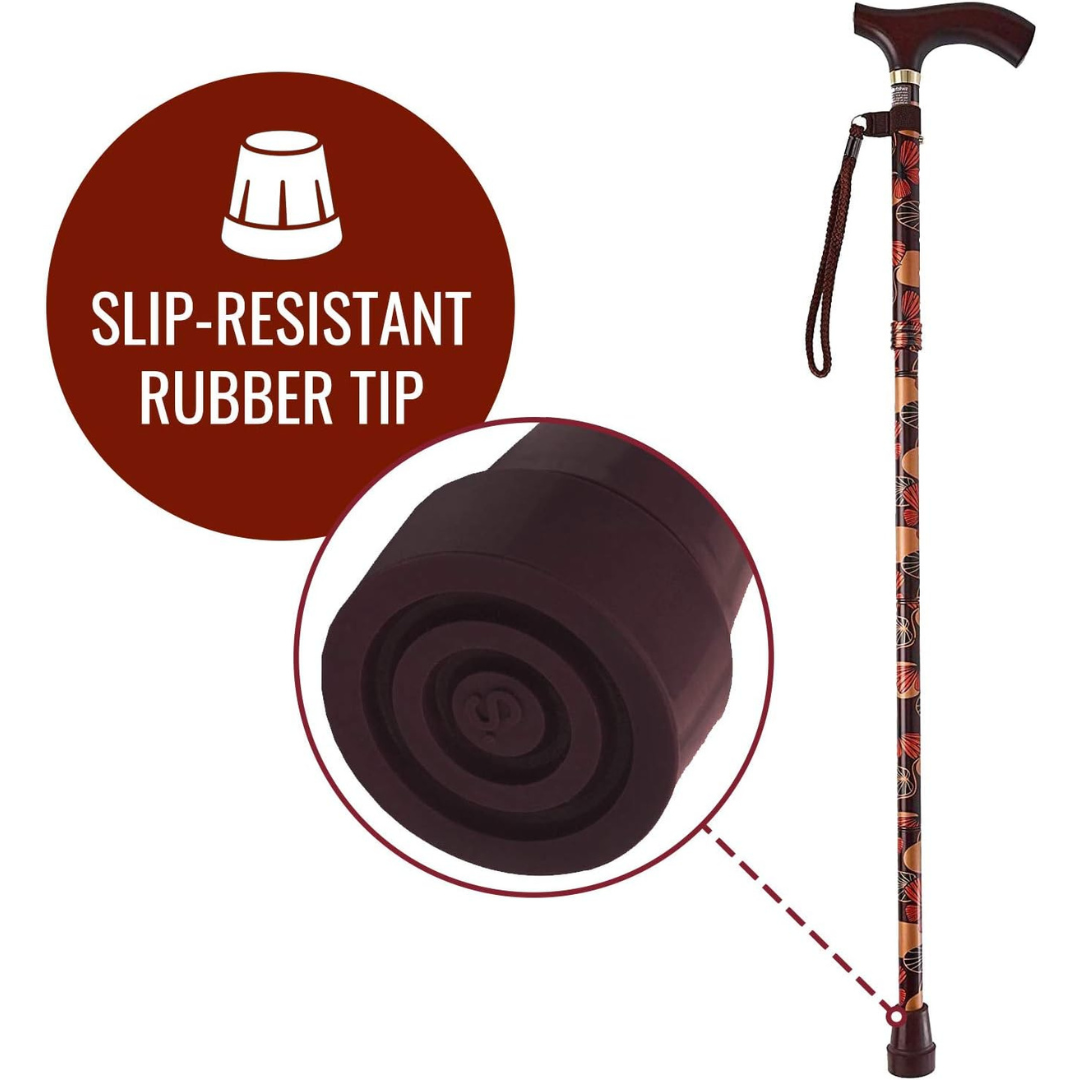 Folding Cane Switch Sticks® Aluminum 32 to 37 Inch Height Mimi Print