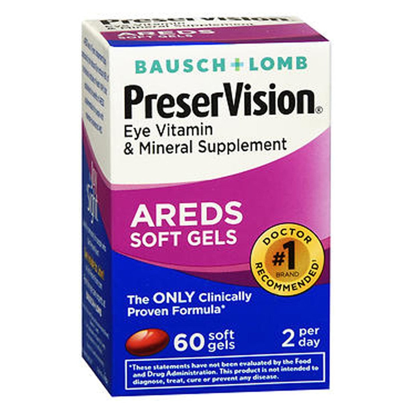 Multivitamin Supplement PreserVision Vitamin A / Vitamin E / Ascorbic Acid 14,320 IU - 200 IU - 226 mg Strength Softgel 60 per Box