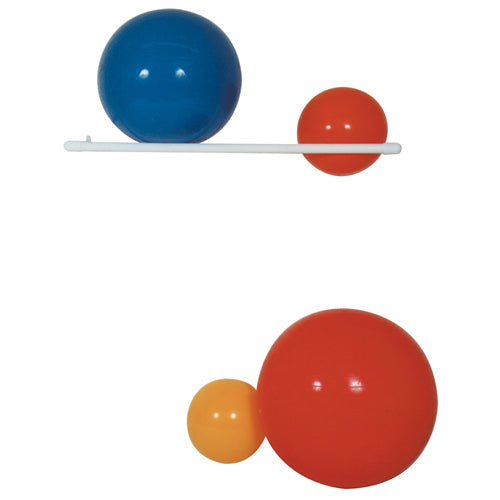Wall Mount Rack 2 Ball PVC 58 L x 17 W x 3 H