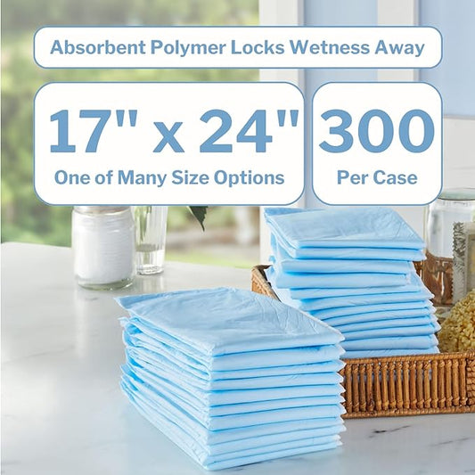 Disposable Underpad PremierPro 17 X 24 Inch Fluff Light Absorbency, Packaging Type- Case
