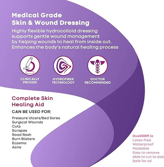 Hydrocolloid Dressing DuoDERM Signal CGF Foam Backing 4 X 4 Inch Square Hydrocolloid, Packaging Type- Box
