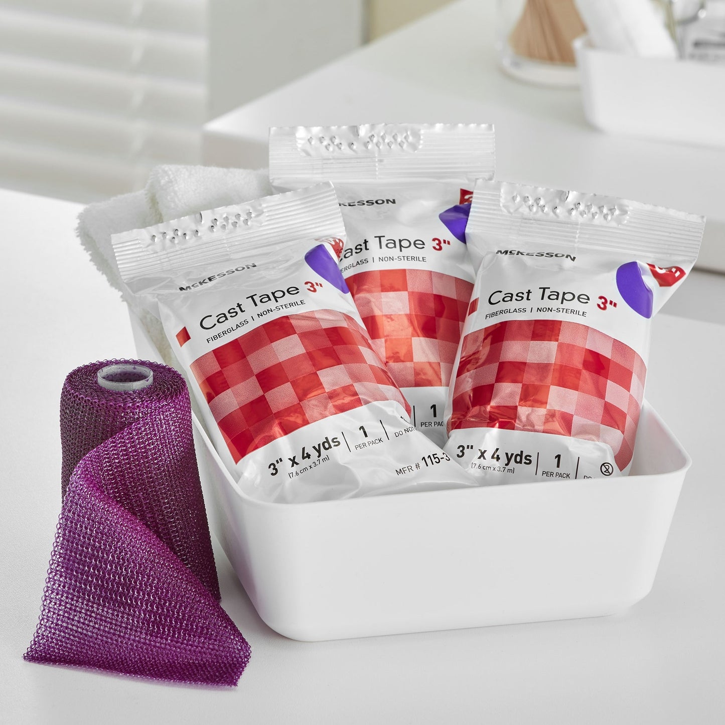 Cast Tape McKesson 3 Inch X 12 Foot Fiberglass Purple, Packaging Type- Box