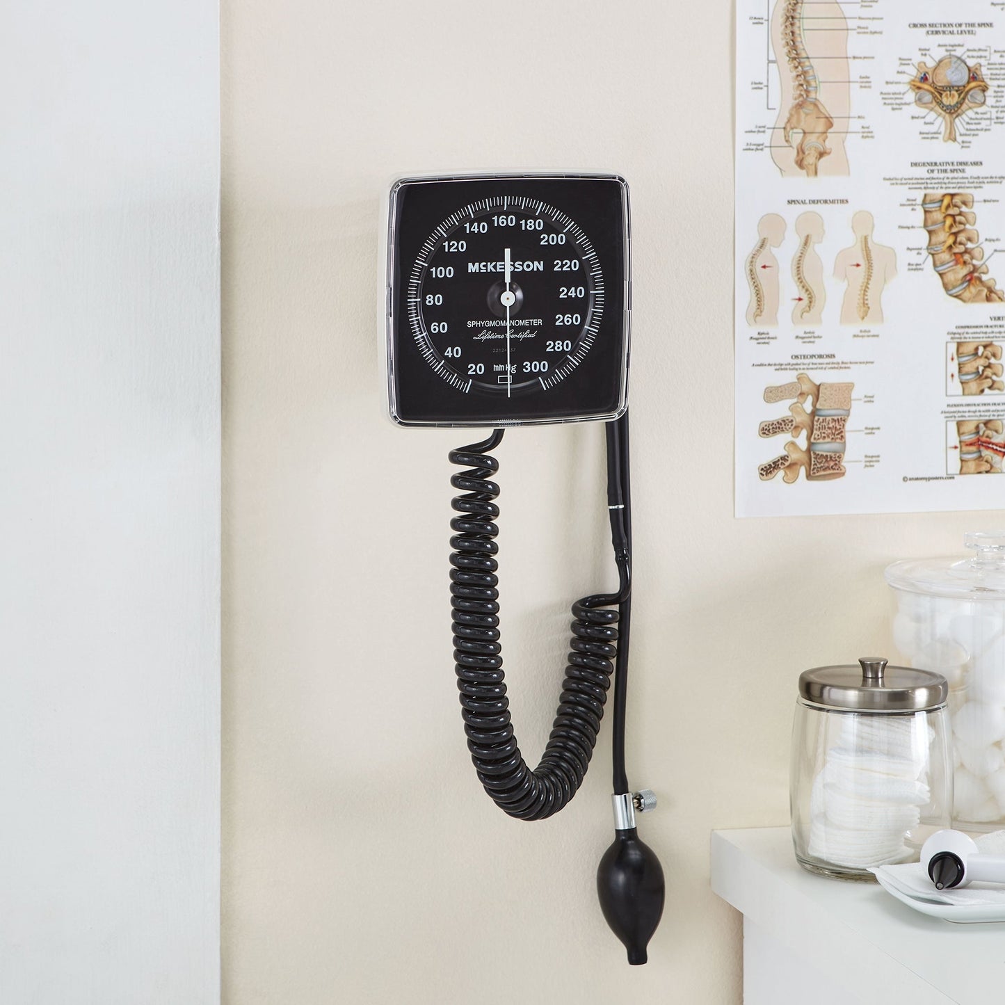 Aneroid Sphygmomanometer Unit McKesson LUMEON Adult Cuff Nylon Cuff 23 - 40 cm Wall Mount, Packaging Type- Box