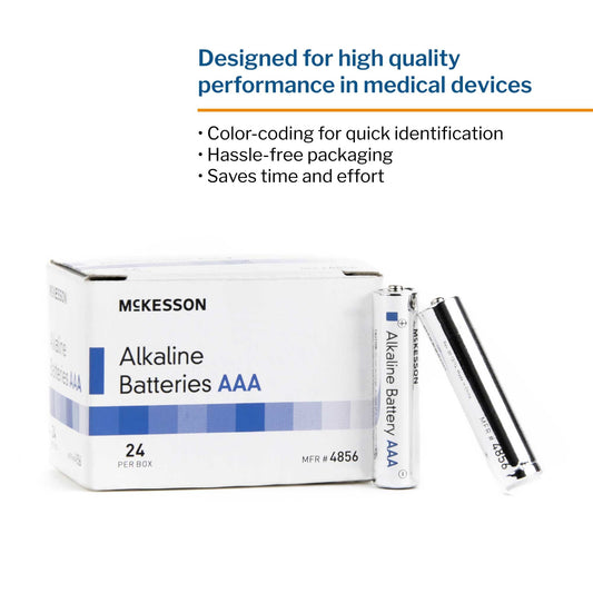 Alkaline Battery McKesson AAA Cell 1.5V Disposable 24 Pack, Packaging Type- Box