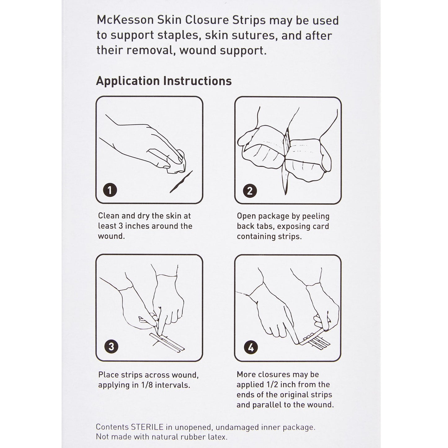 Skin Closure Strip McKesson 1/4 X 4 Inch Nonwoven Material Reinforced Strip White, Packaging Type- Box