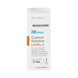 Blood Glucose Control Solution McKesson TRUE METRIX 3 mL Level 2, Packaging Type- Each