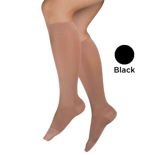 MicroFiber Moderate Md 15-20mmHg Knee Highs Black