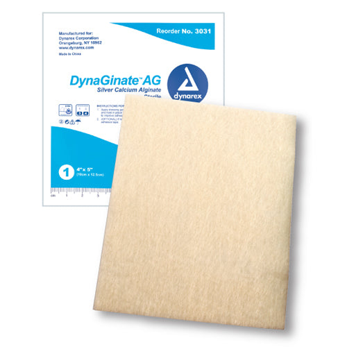 DynaGinate AG Silver Calcium Alginate Dressing 4 x5 Bx/10