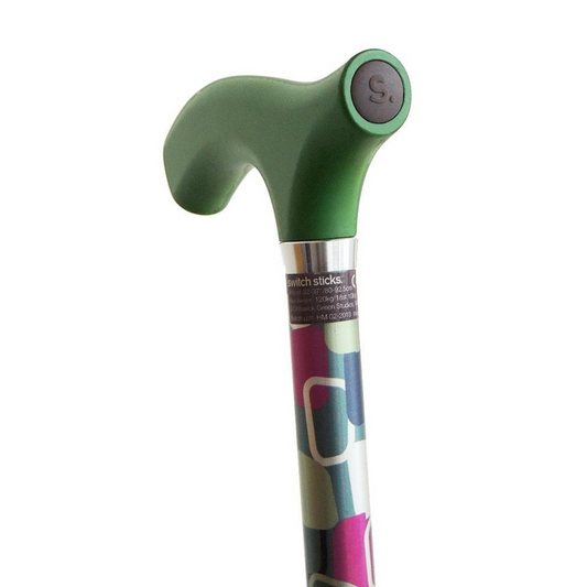 Folding Cane Switch Sticks® Aluminum 32 to 37 Inch Height Vienna Print