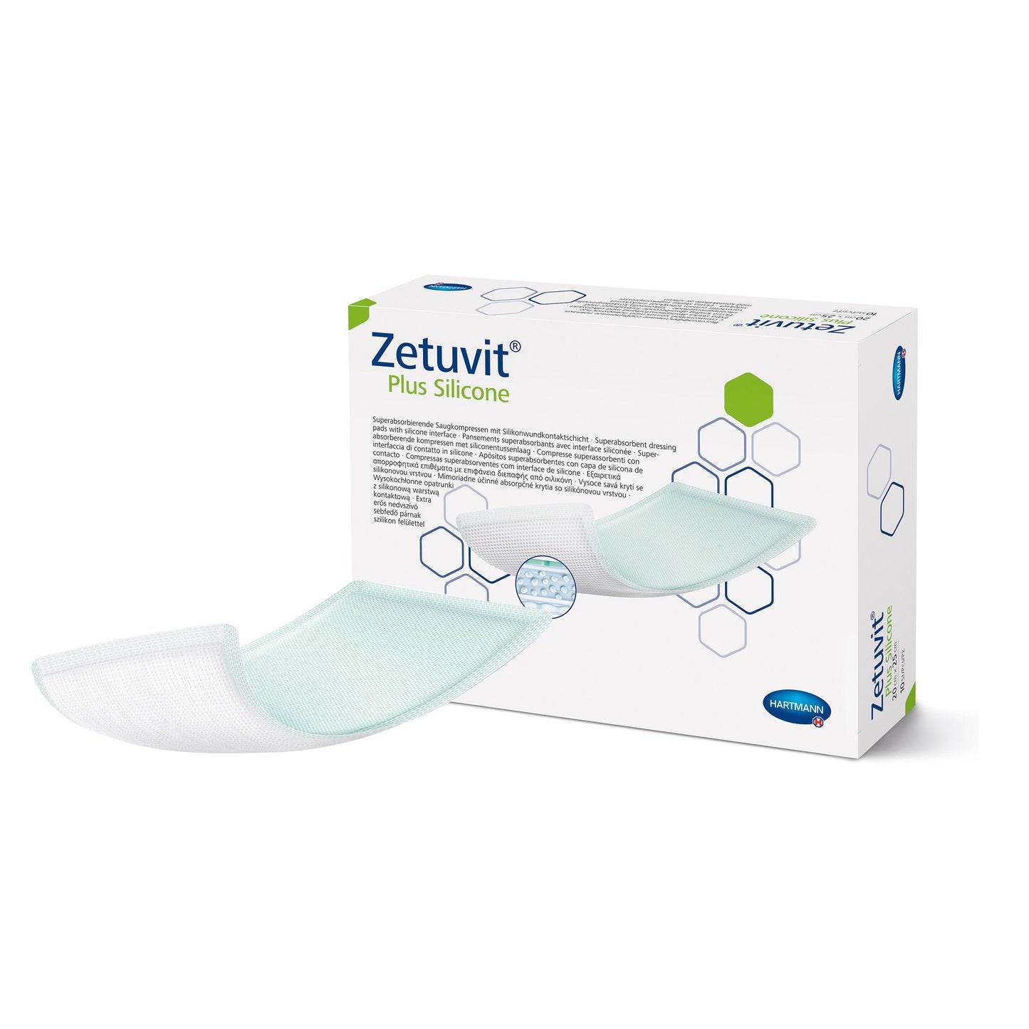 Super Absorbent Dressing Zetuvit Plus Silicone Non-Bordered Nonadhesive 8 X 10 Inch Rectangle, Packaging Type- Each