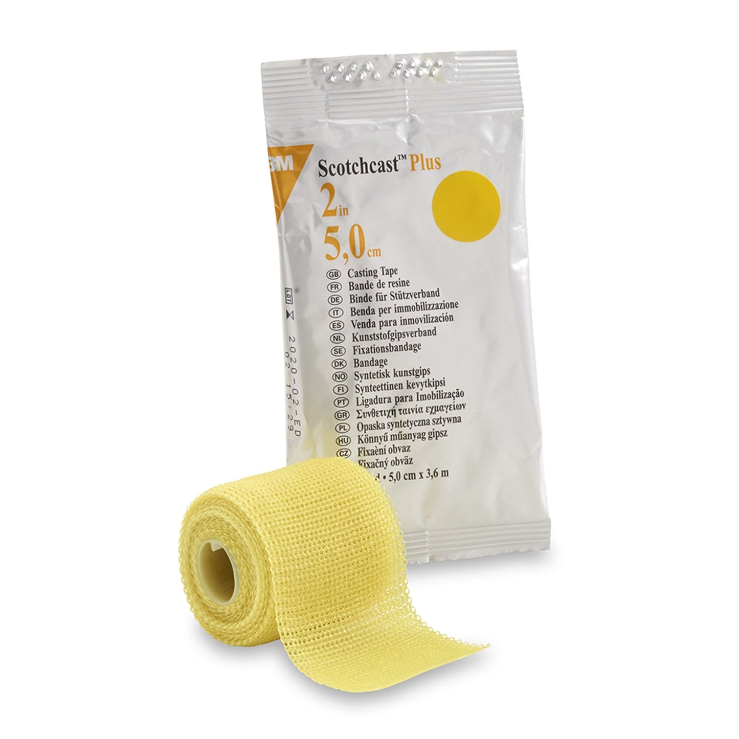 Cast Tape 3M™ Scotchcast™ Plus 2 Inch X 12 Foot Fiberglass / Resin Yellow, Packaging Type- Each