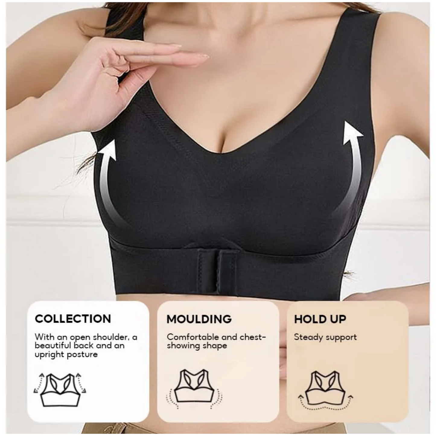 Women’s Posture Correction Bra – Wireless Push Up Bralette