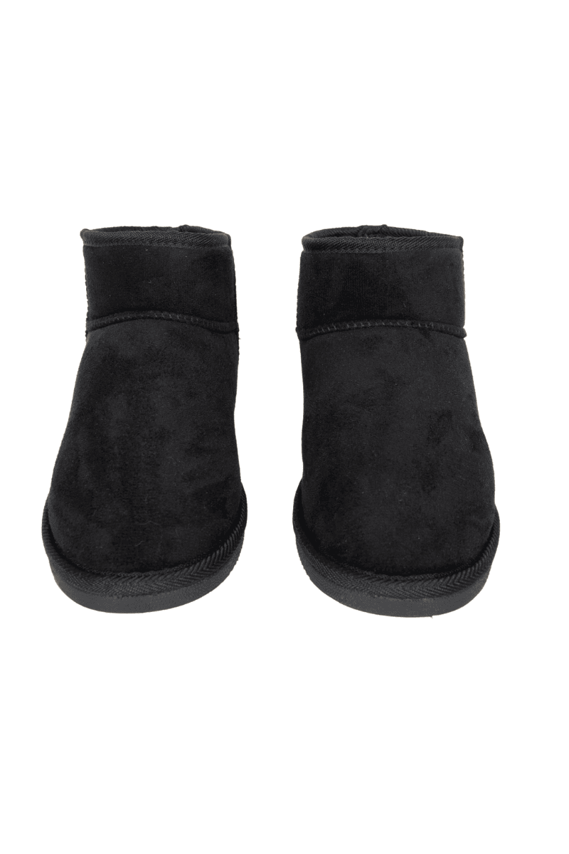 Black Fur Mini Ankle Boots for Women