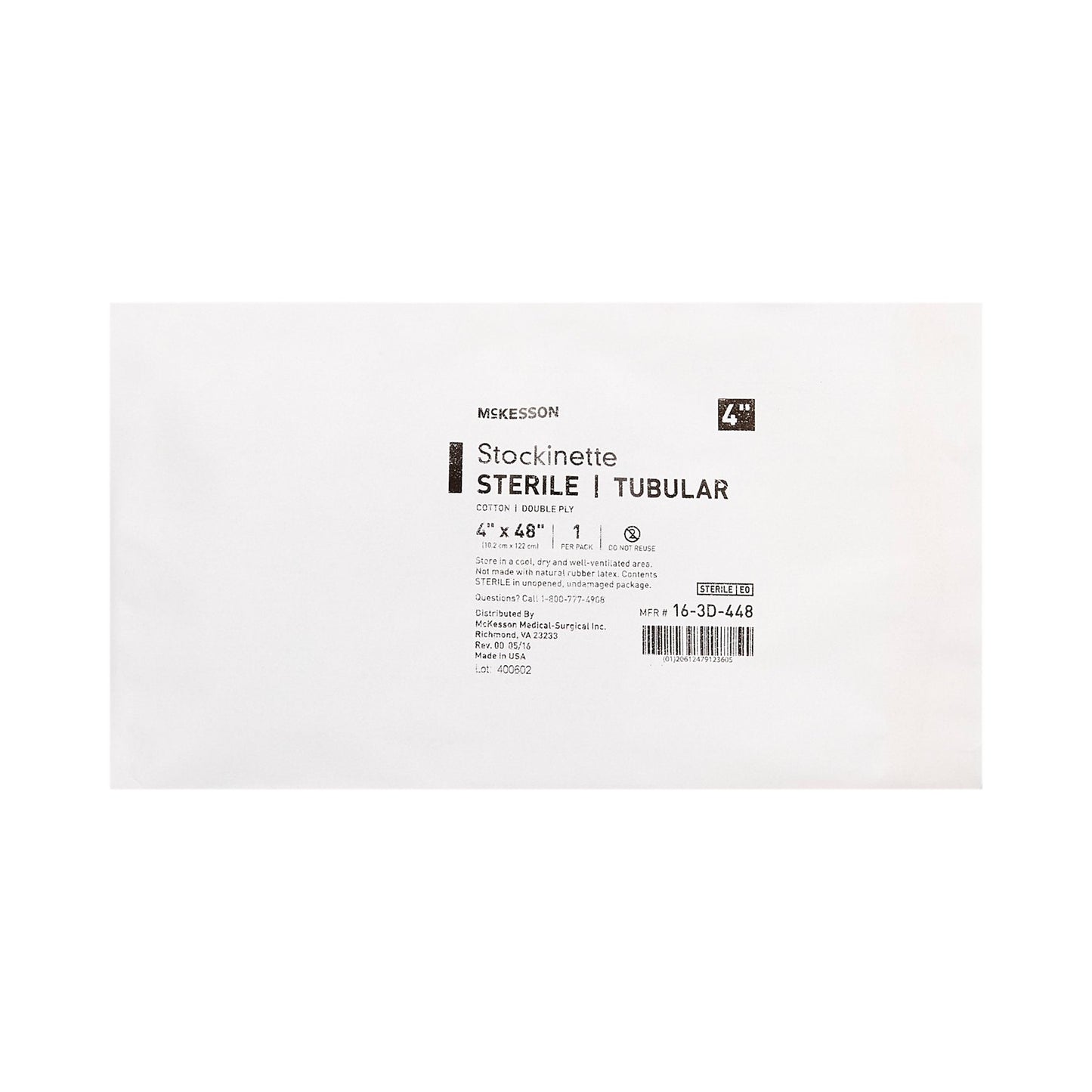 Surgical Stockinette Tubular McKesson 4 X 48 Inch Sterile, Packaging Type- Each