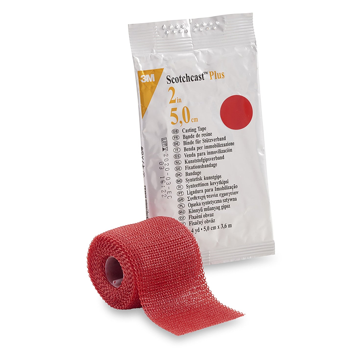 Cast Tape 3M™ Scotchcast™ Plus 2 Inch X 12 Foot Fiberglass / Resin Red, Packaging Type- Each