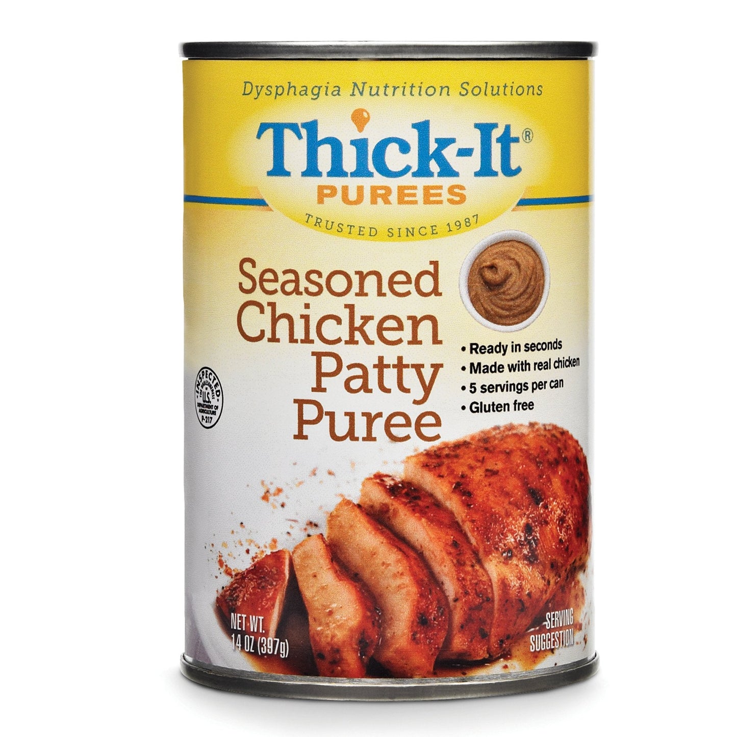 Thickened Food Thick-It 14 oz. Can Seasoned Chicken Patty Flavor Puree IDDSI Level 4 Extremely Thick/Pureed, Packaging Type- Each
