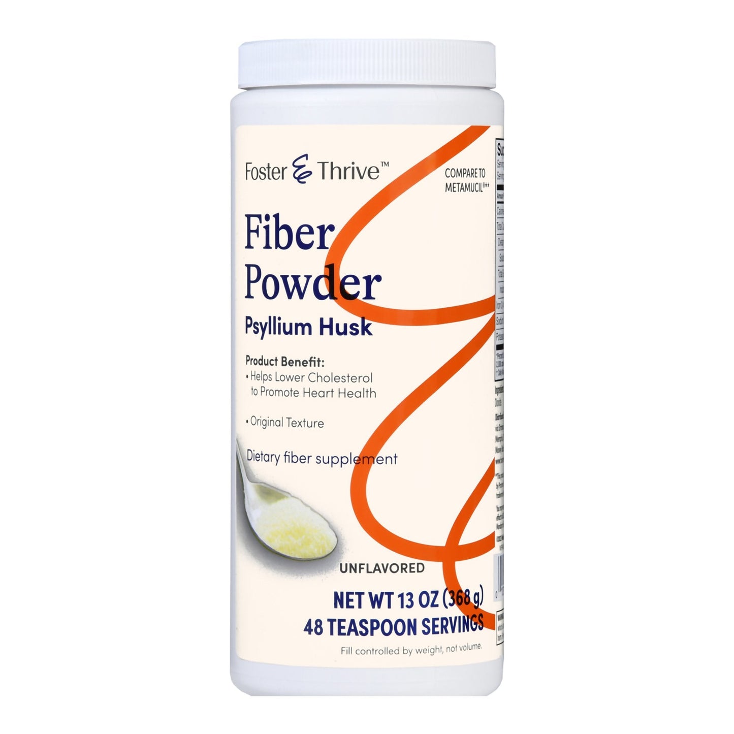 Fiber Supplement Foster & Thrive Original Flavor Powder 13 oz. Psyllium Husk, Packaging Type- Each