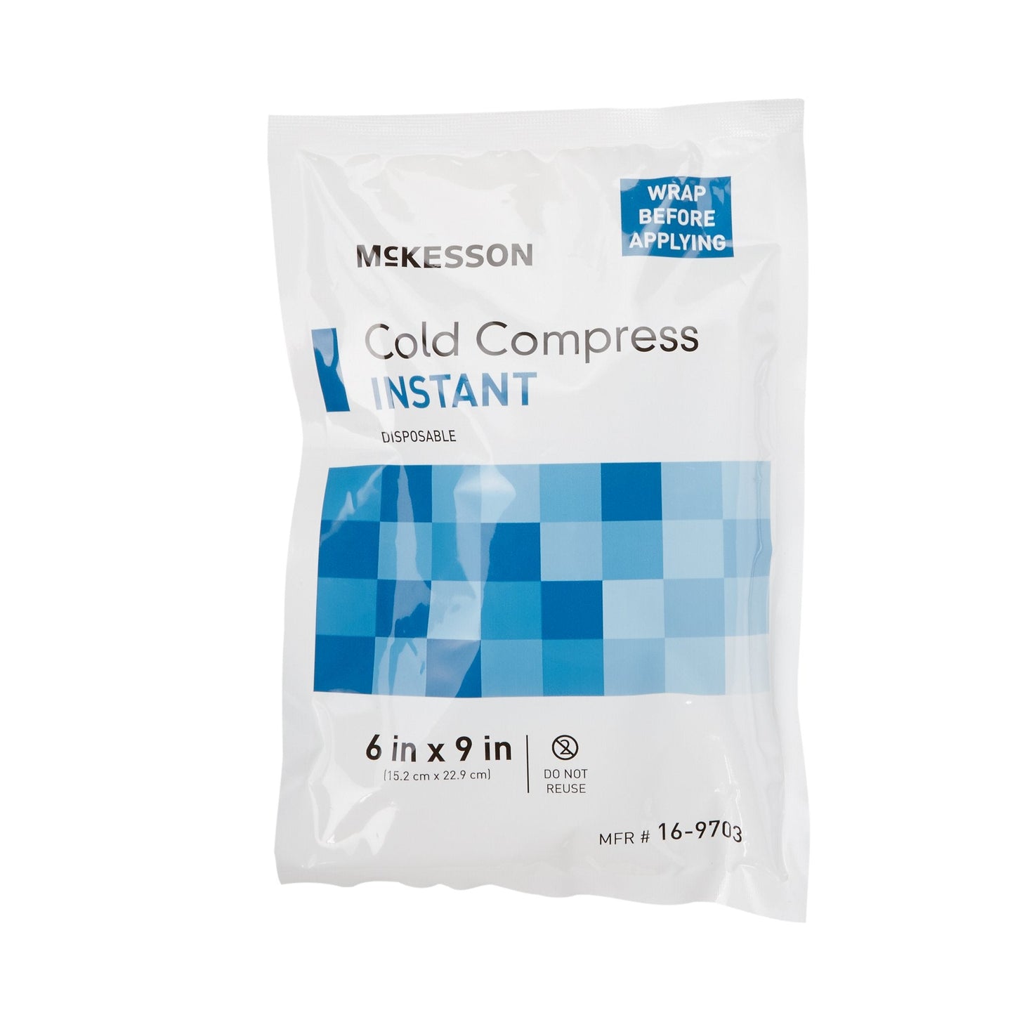 Instant Cold Pack McKesson General Purpose 6 X 9 Inch Plastic / Calcium Ammonium Nitrate / Water Disposable, Packaging Type- Case