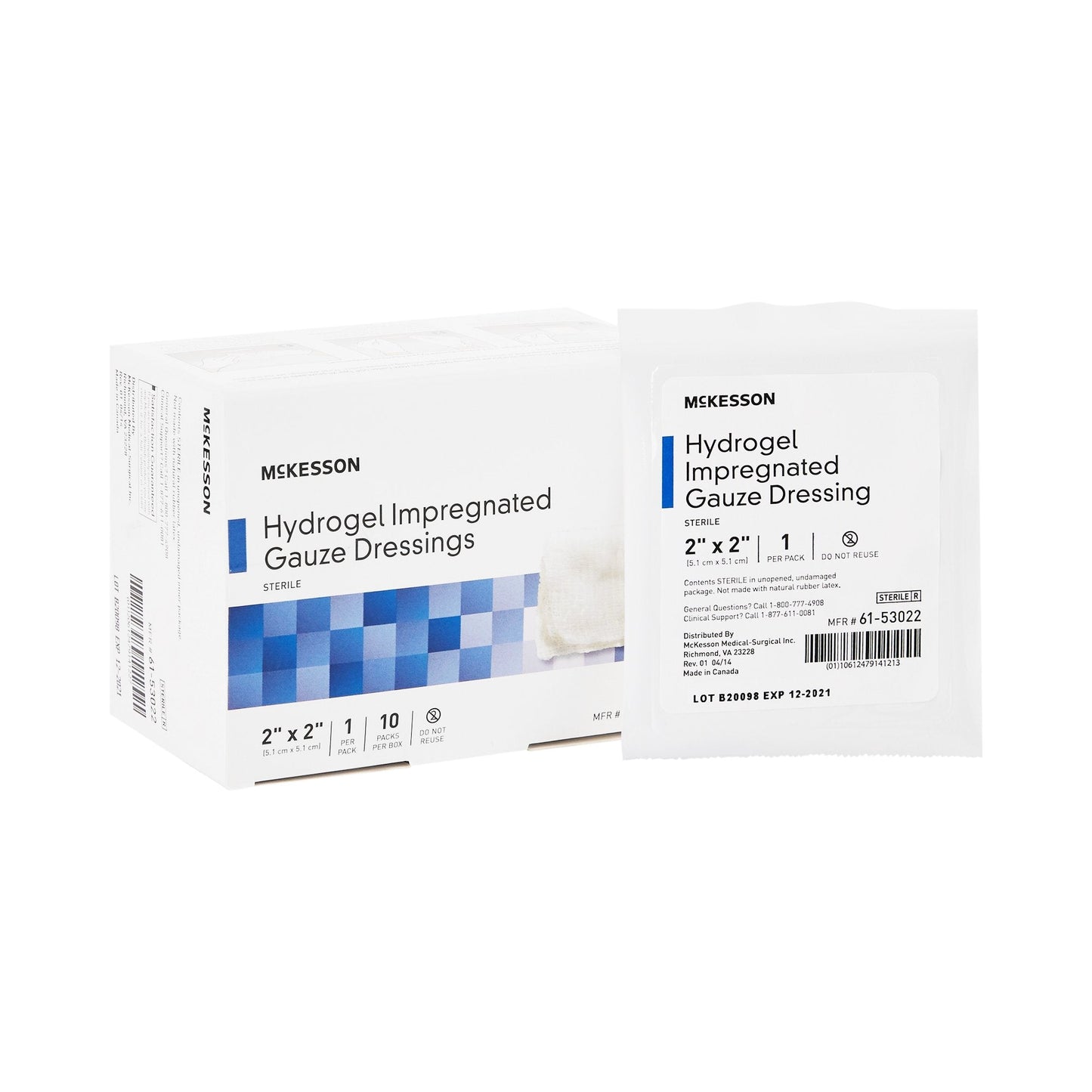 Hydrogel Wound Dressing McKesson Impregnated 2 X 2 Inch Impregnated Sterile, Packaging Type- Case