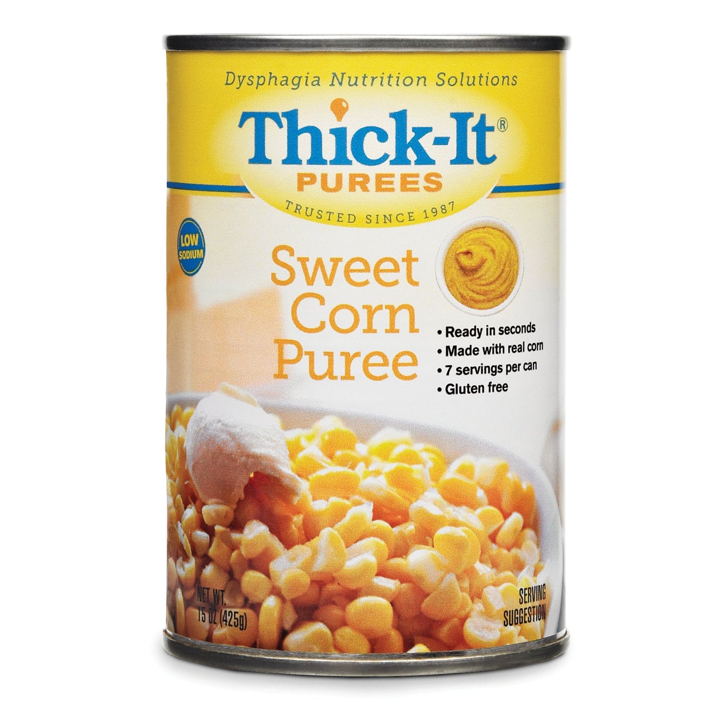 Thickened Food Thick-It 15 oz. Can Sweet Corn Flavor Puree IDDSI Level 4 Extremely Thick/Pureed, Packaging Type- Each