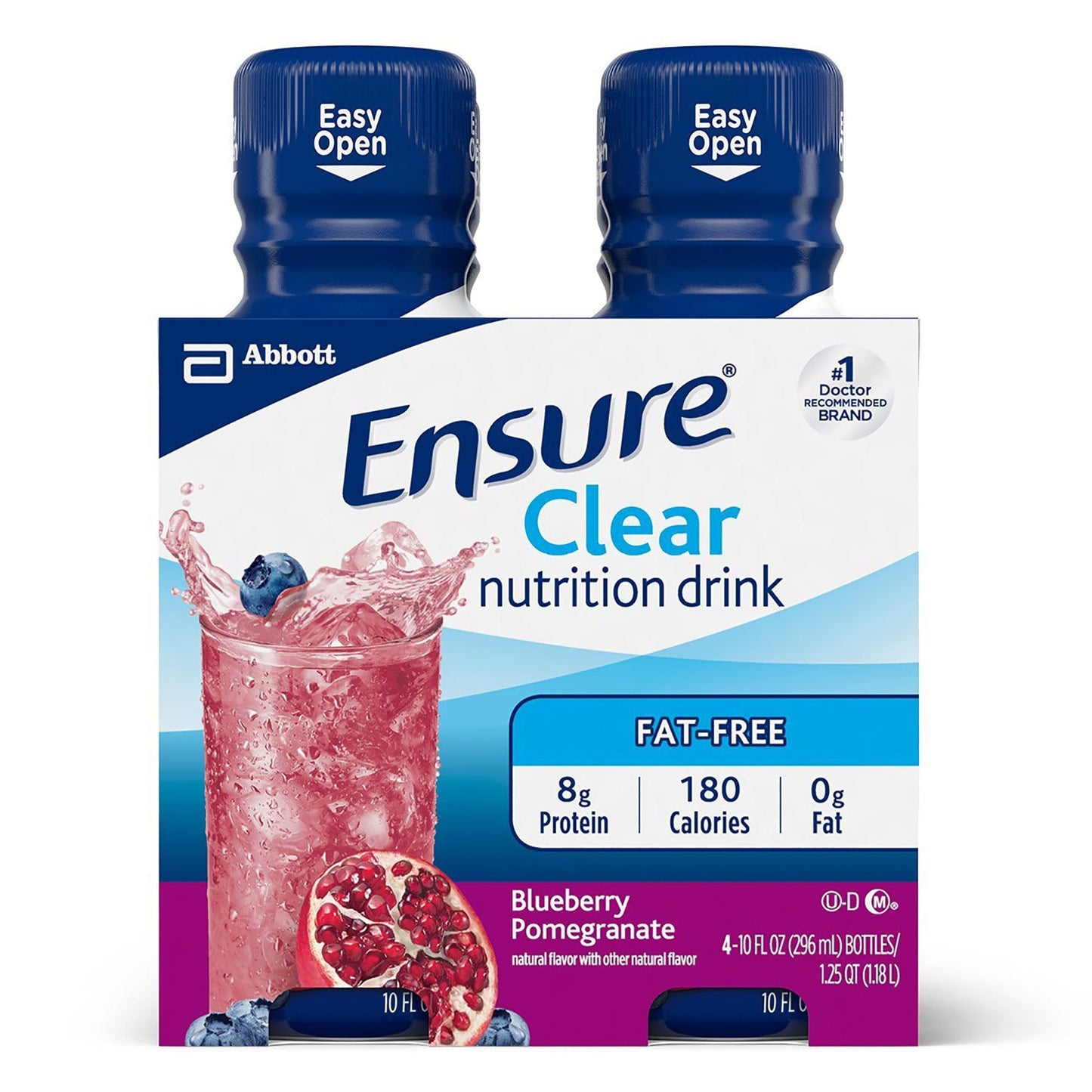 Oral Supplement Ensure Clear Blueberry Pomegranate Flavor Liquid 10 oz. Bottle, Packaging Type- Each