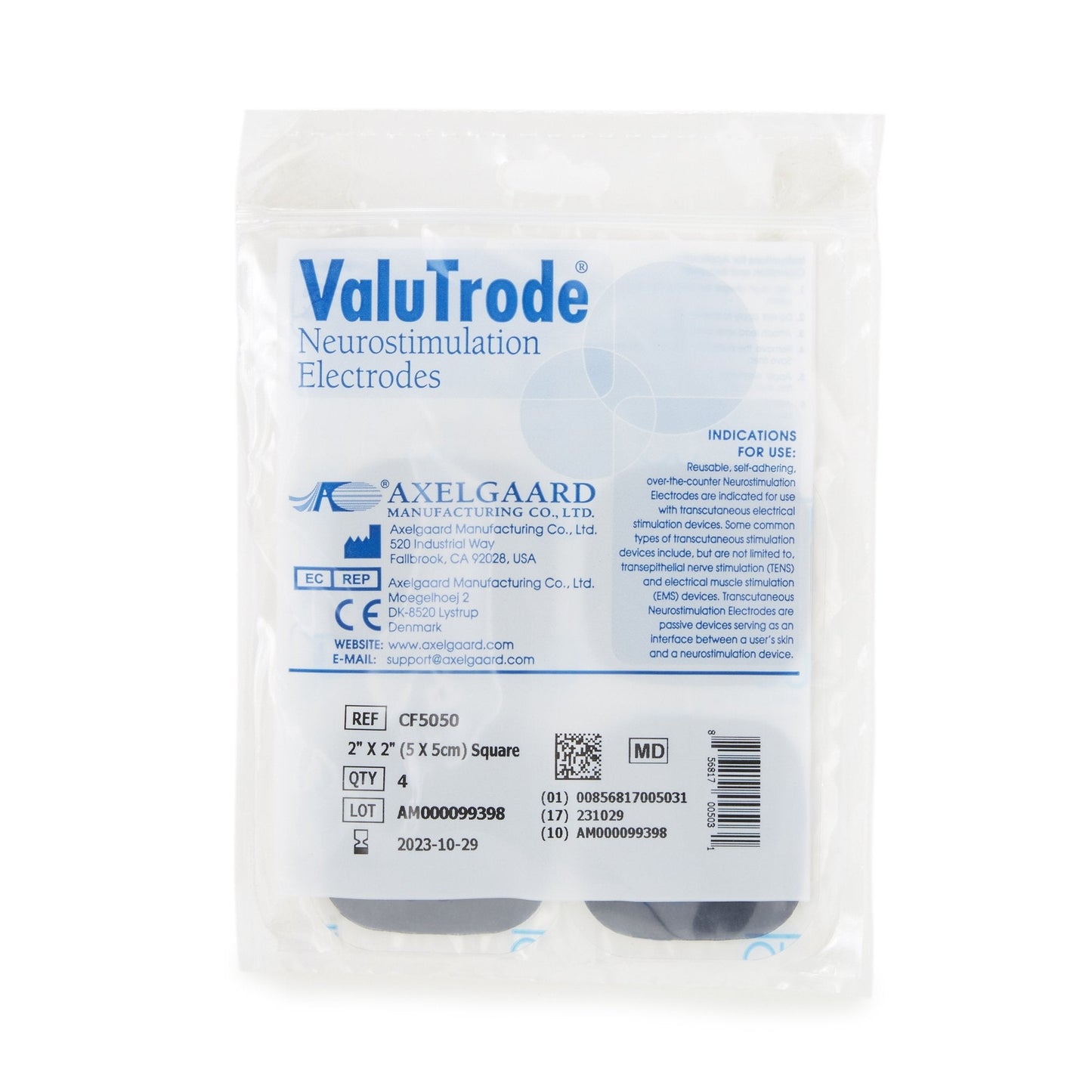 ValuTrode Cloth Electrotherapy Electrode For TENS, NMES, and FES Units pack of 40