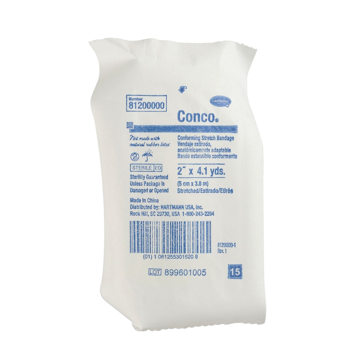 Conforming Bandage Conco 2 Inch X 4.1 Yard 1-Ply Sterile 12 per Bag, Packaging Type- Case