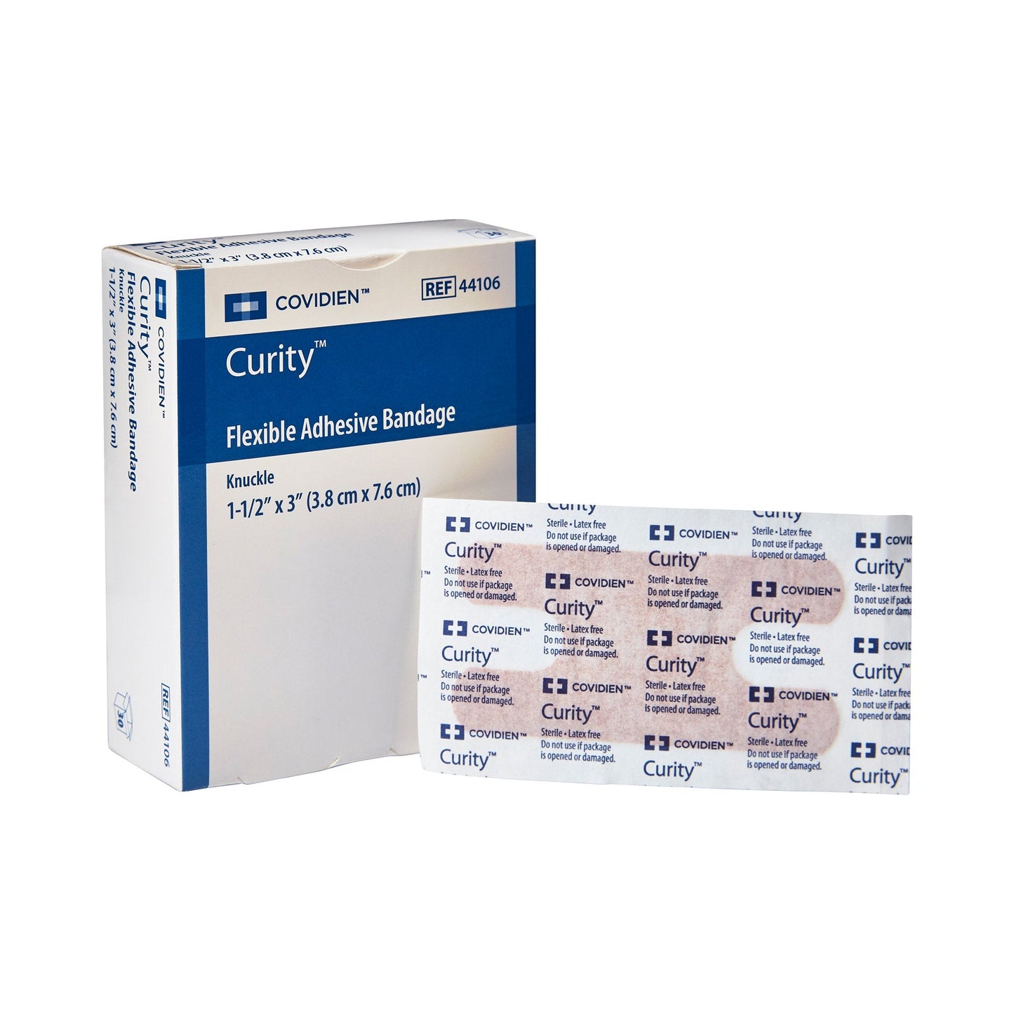 Adhesive Strip Curity 1-1/2 X 3 Inch Fabric Knuckle Tan Sterile, Packaging Type- Box