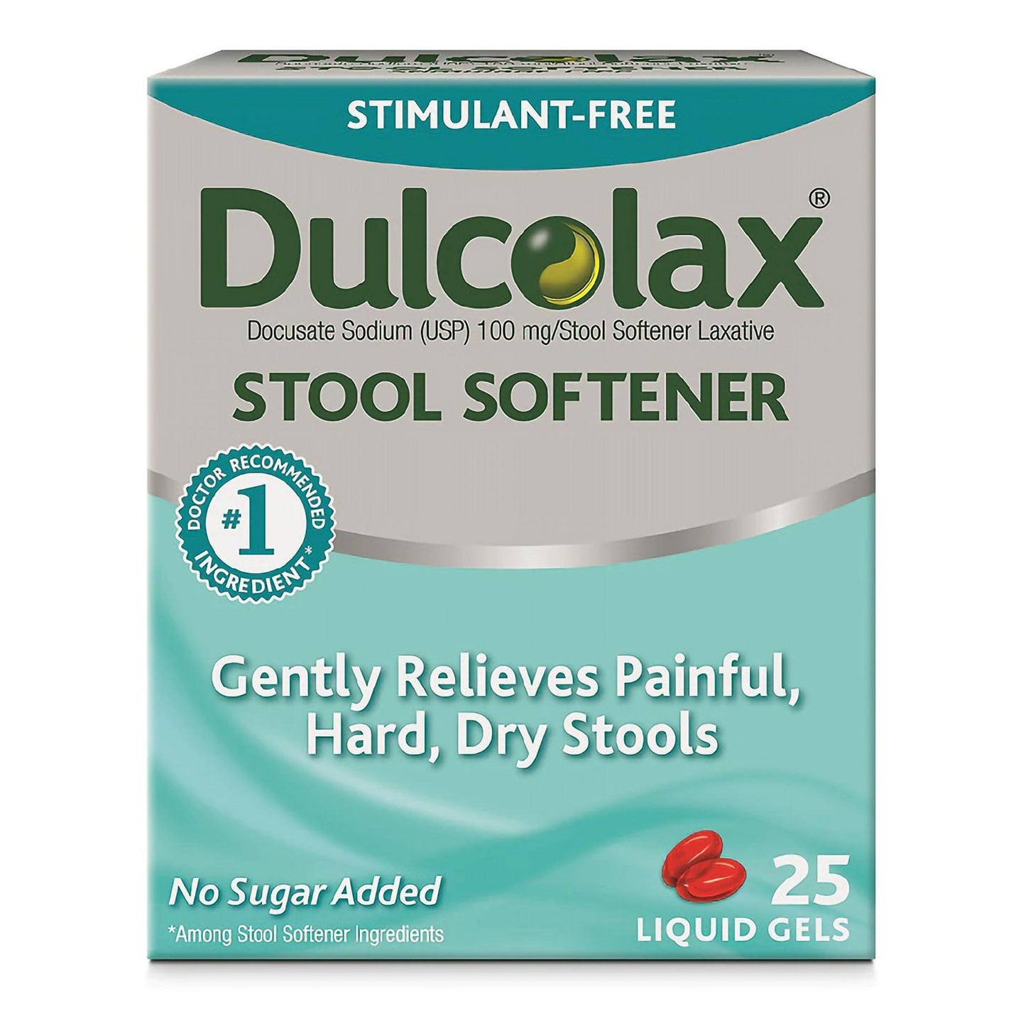 Stool Softener Dulcolax Gelcap 25 per Box 100 mg Strength Docusate Sodium, Packaging Type- Box