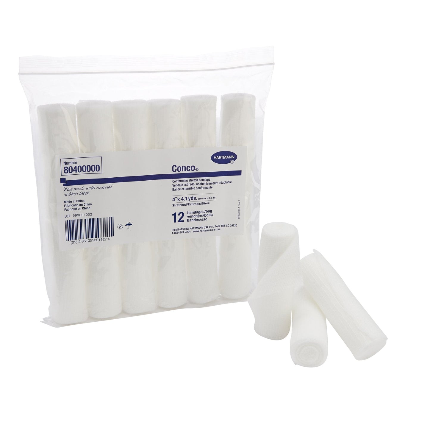 Conforming Bandage Conco 4 Inch X 4-1/10 Yard 1-Ply NonSterile 12 per Pack, Packaging Type- Case