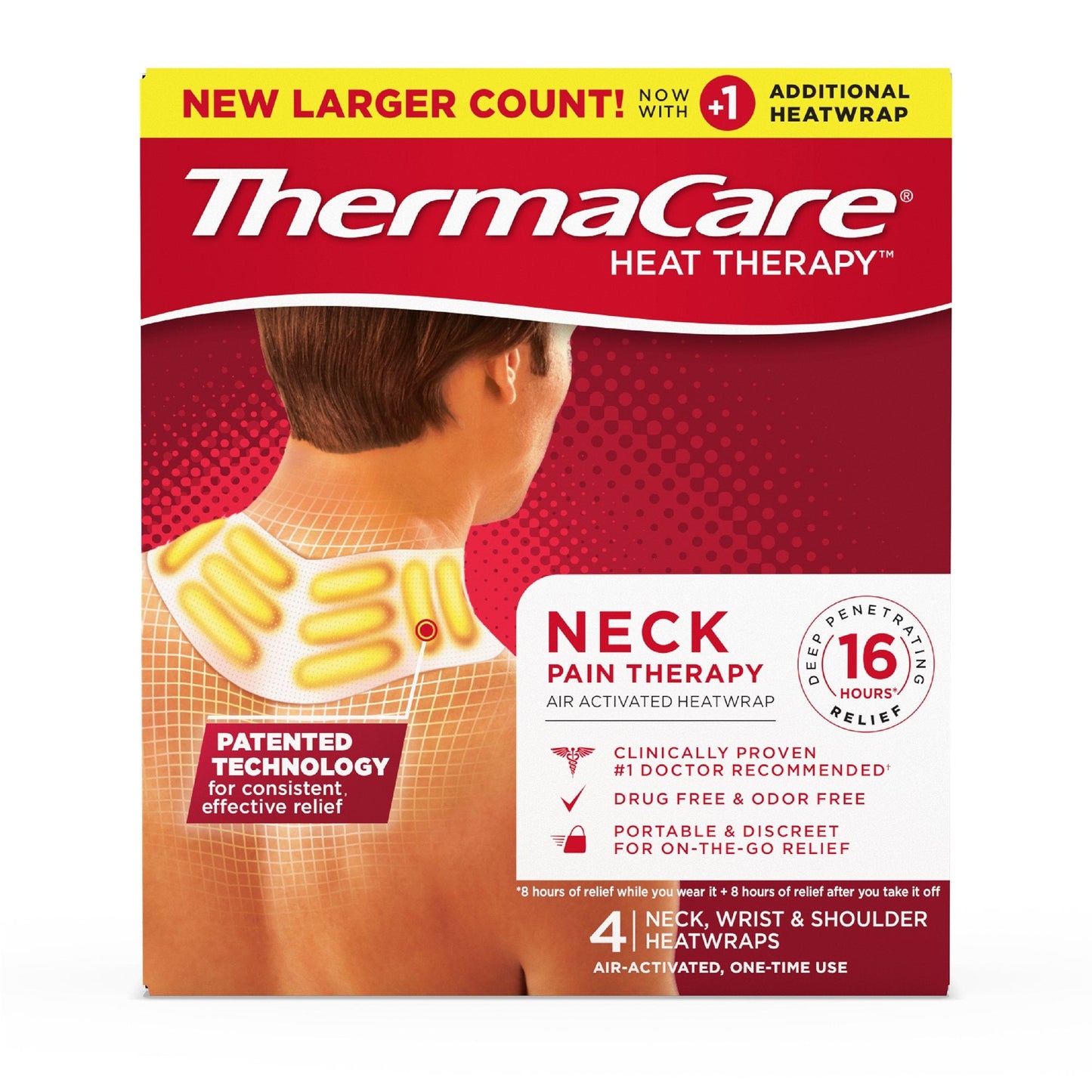 Instant Hot Patch ThermaCare HeatWraps Neck / Shoulder / Wrist One Size Fits Most Nonwoven Material Cover Disposable, Packaging Type- Box